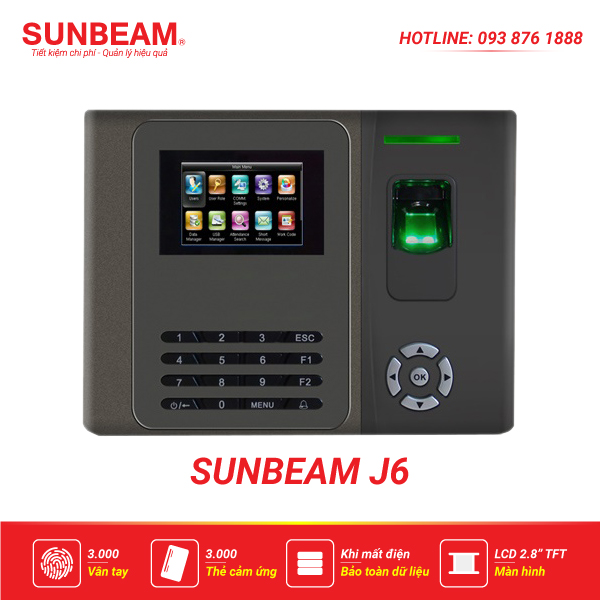 Máy chấm công vân tay Sunbeam J6