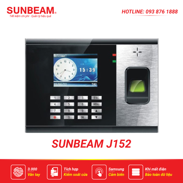 Máy chấm công vân tay Sunbeam J152