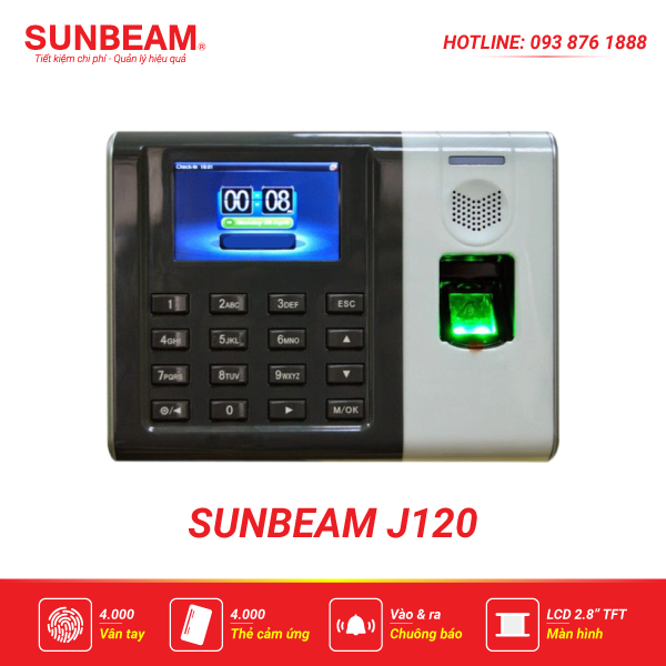 Máy chấm công vân tay Sunbeam J120