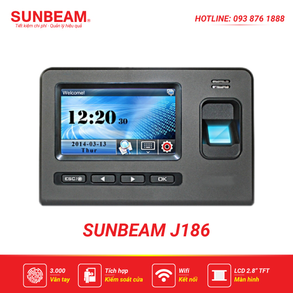 Máy chấm công vân tay Sunbeam J186