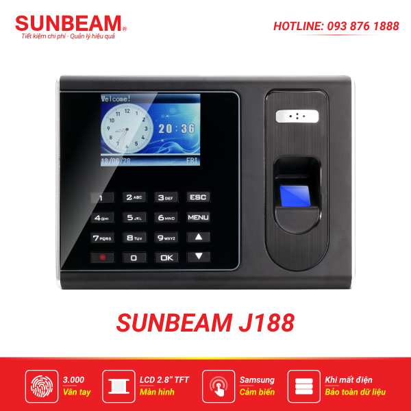 Máy chấm công vân tay Sunbeam J188
