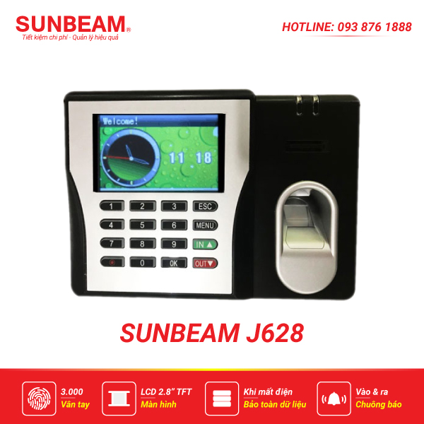 Máy chấm công vân tay Sunbeam J628