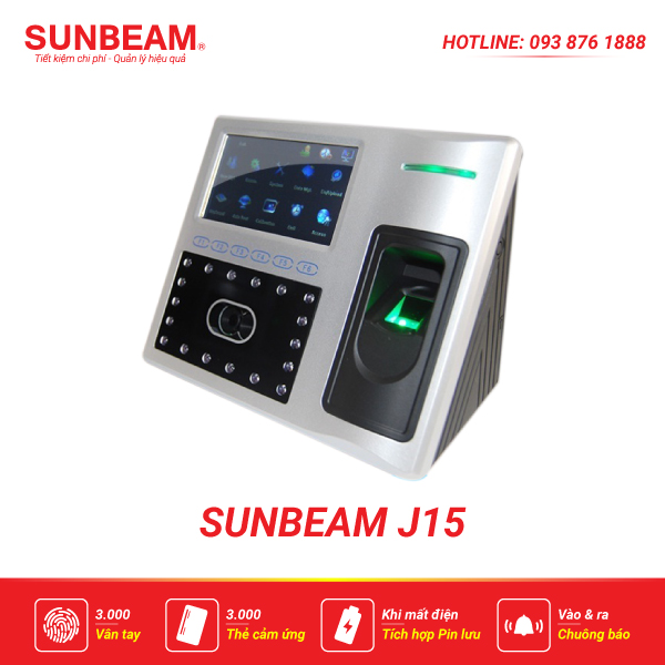 Máy chấm công vân tay Sunbeam J15 - Với tính năng vượt trội cùng thiết kế ấn tượng sẽ là dòng máy chấm công đáng tiền của Bạn!