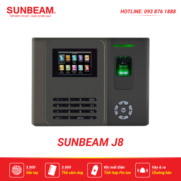 Máy chấm công vân tay Sunbeam J8
