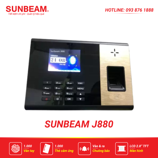 Máy chấm công vân tay Sunbeam J880