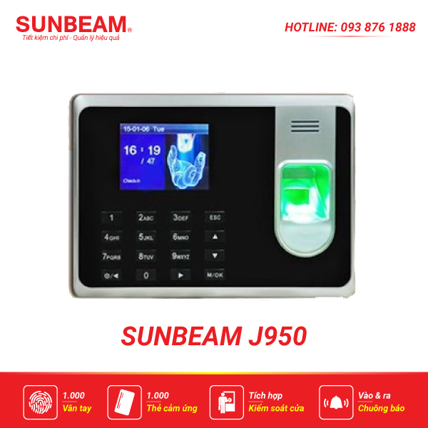 Máy chấm công vân tay Sunbeam J950