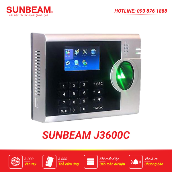 Máy chấm công vân tay Sunbeam J3600C