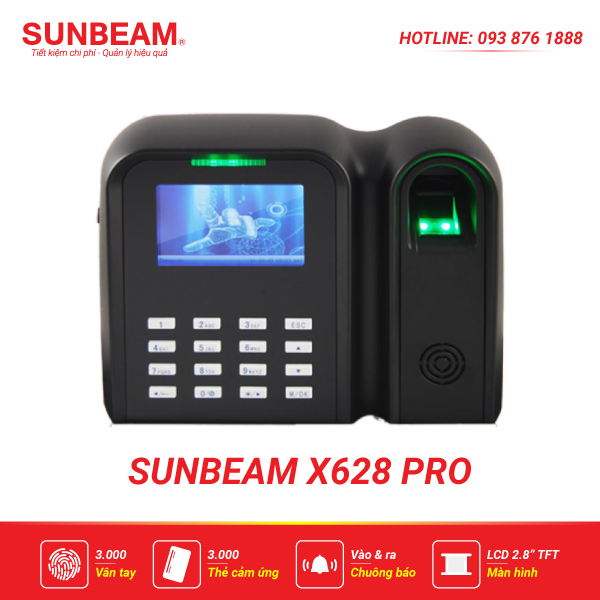 Máy chấm công vân tay Sunbeam X628 Pro