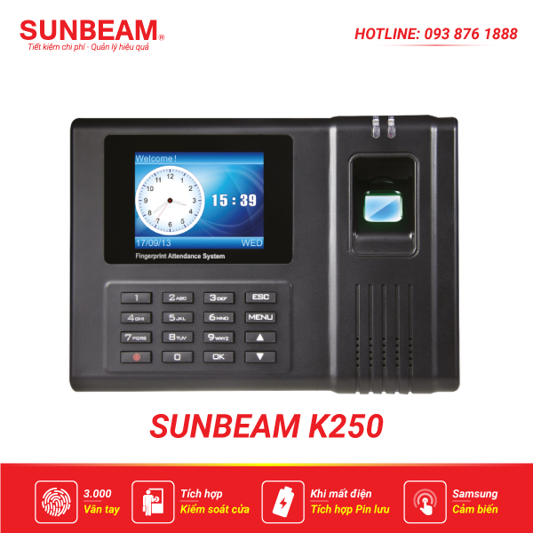 Máy chấm công vân tay Sunbeam K250