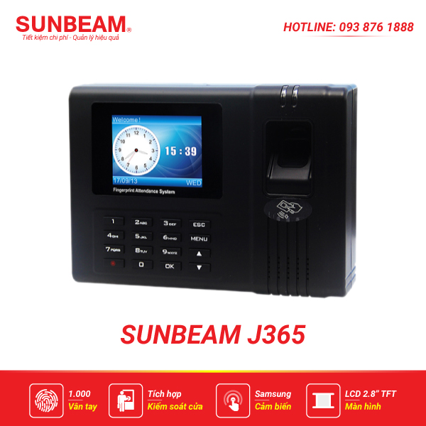 Máy chấm công vân tay Sunbeam J365